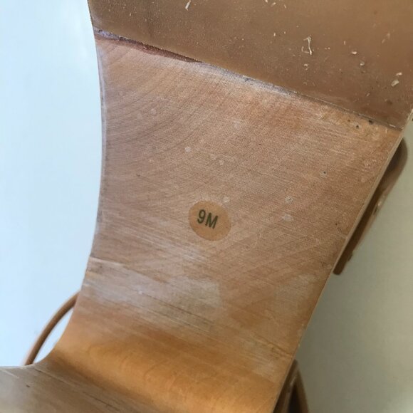 Loeffler Randall Abbie Knot Clog Sandals Womens 9 Tan Leather Platform Studded - Picture 11 of 14